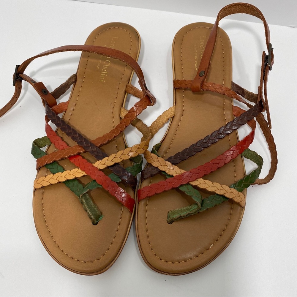 Lorenzo Chelini Strap Leather Thong Sandals
